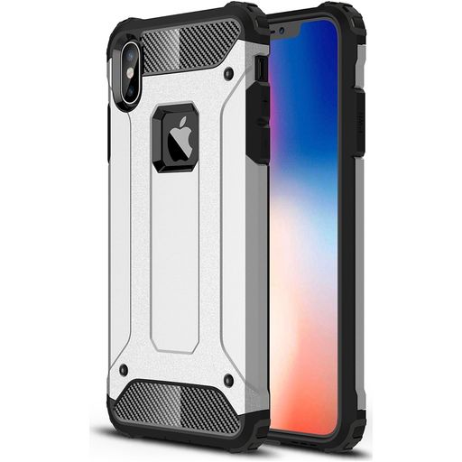 Mobigear Outdoor Coque iPhone XS Max Coque arrière Rigide Anti-Chocs - Argent
