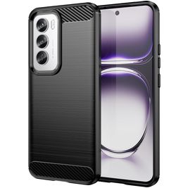 Mobigear Brushed Slim Coque OPPO Reno 12 Pro Coque arrière en TPU Souple - Noir