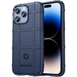 Mobigear Rugged Shield Coque iPhone 14 Pro Coque arrière en TPU Souple Anti-Chocs - Bleu