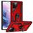 Mobigear Armor Ring Coque Samsung Galaxy S22 Ultra Coque arrière Rigide Anti-Chocs avec Anneau-Support - Rouge