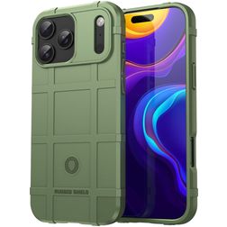 Mobigear Rugged Shield Coque iPhone 17 Pro Max Coque arrière en TPU Souple Anti-Chocs - Vert