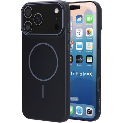 Mobiparts Slim Line iPhone 17 Pro Max MagSafe Plastique rigide Coque arrière - Onyx Black