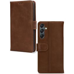 Mobilize Wallet Housse Samsung Galaxy A24 Etui en Cuir Véritable Porte-Monnaie - Marron
