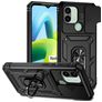 Mobigear Armor Ring Cam Slide Coque Xiaomi Redmi A1 4G Coque arrière Rigide Anti-Chocs avec Anneau-Support et Protecteur Lentilles - Noir