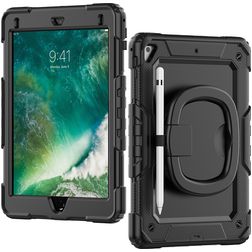 Mobilize Rotating Defender Coque iPad 6 (2018) Coque arrière en Plastique rigide,Silicone + Bandoulière + Support Amovible - Noir