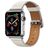 Mobigear Roma Bracelet Cuir pour Apple Watch Fermeture boucle ardillon - 42/41/40/38 mm - Blanc