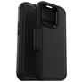 OtterBox Strada Housse iPhone 15 Pro MagSafe Etui en Cuir Véritable - Noir
