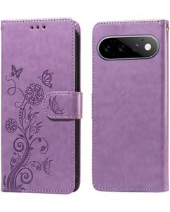 Mobigear Flowers Housse Google Pixel 11 Etui Porte-Monnaie - Violet