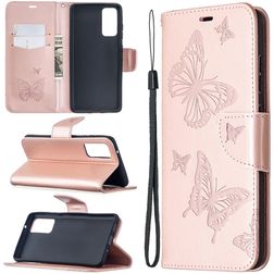 Mobigear Butterfly Housse Samsung Galaxy S20 FE Etui Porte-Monnaie - Rose doré