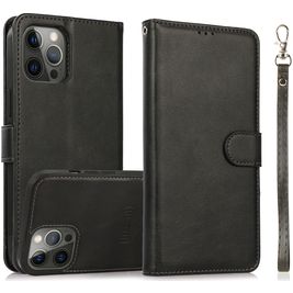 Mobigear Wallet Housse iPhone 16 Pro Max Etui avec Coque Détachable Porte-Monnaie - Noir
