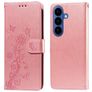 Mobigear Flowers Housse Samsung Galaxy S26 Etui Porte-Monnaie - Rose doré
