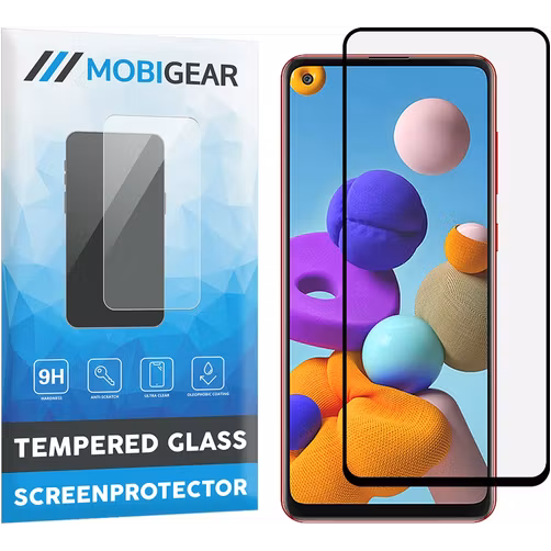 Mobigear Premium Samsung Galaxy A21s Verre trempé Protection d'écran - Compatible Coque - Noir
