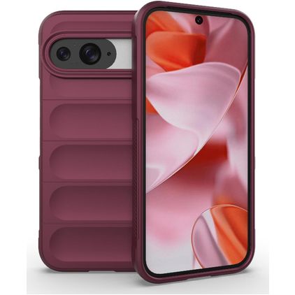 Mobigear Bumpy Coque Google Pixel 9 Pro Coque arrière en TPU Souple - Wine Red