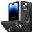 Mobigear Armor Ring Coque iPhone 14 Pro Coque arrière Rigide Anti-Chocs avec Anneau-Support - Noir