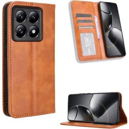Mobigear Sensation Housse Xiaomi 14T Etui Porte-Monnaie - Marron