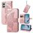 Mobigear Butterfly Housse Motorola Moto E13 Etui Porte-Monnaie - Rose doré