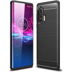 Mobigear Brushed Slim Coque Motorola Edge Plus Coque arrière en TPU Souple - Noir