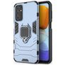 Mobigear Armor Ring Samsung Galaxy M23 Plastique rigide Coque arrière Antichoc avec bague de maintien - Bleu