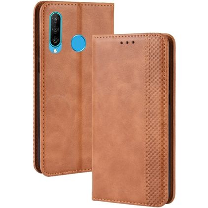 Mobigear Sensation Housse Huawei P Smart Plus (2019) Etui Porte-Monnaie - Cognac