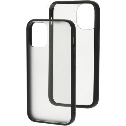 Mobiparts Hardcover Coque iPhone 12 Mini Coque arrière Rigide - Transparent / Gris