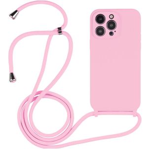 Mobigear Lanyard iPhone 14 Pro Coque avec cordon en Silicone - Rose
