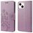 Mobigear Flowers Housse iPhone 14 Etui Porte-Monnaie - Violet