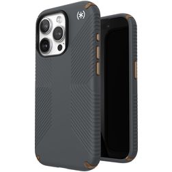 Speck Presidio2 Grip Coque iPhone 15 Pro Coque arrière Rigide Anti-Chocs - Charcoal Grey