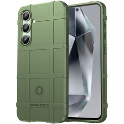 Mobigear Rugged Shield Coque Samsung Galaxy S24 FE Coque arrière en TPU Souple Anti-Chocs - Vert