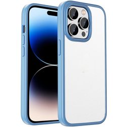 Mobigear Crystal Coque iPhone 14 Pro Max Coque arrière Rigide Anti-Chocs - Transparent / Bleu
