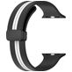 Mobigear Stripe Mag Bracelet Silicone Apple Watch Fermeture magnétique - 42/41/40/38 mm - Noir / Blanc
