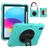 Mobigear SureGrip Coque iPad 11 (2025) Coque arrière en Plastique rigide,Silicone + Porte-crayon + Bandoulière + Support Amovible - Turquoise