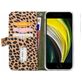 Mobilize Magnet Zipper Housse iPhone SE (2020) Etui avec Coque Détachable Porte-Monnaie - Leopard