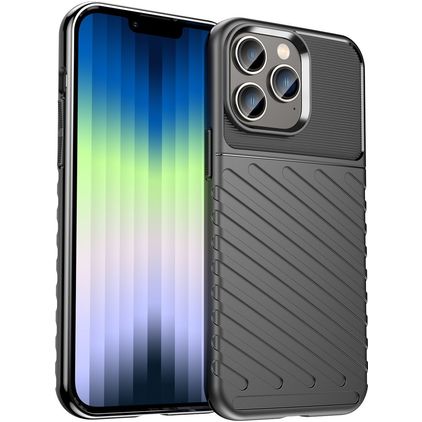 Mobigear Groove Coque iPhone 14 Plus Coque arrière en TPU Souple - Noir