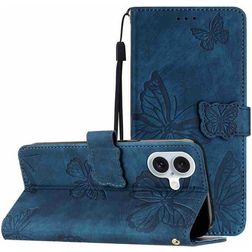 Mobigear Butterfly Housse iPhone 17 Etui Porte-Monnaie - Bleu