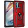 Mobigear Armor Ring Motorola Moto G60 Plastique rigide Coque arrière Antichoc avec bague de maintien - Rouge
