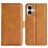 Mobigear Slim Magnet Housse iPhone 17 Etui Porte-Monnaie - Cognac