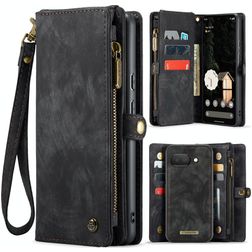 CaseMe 008 Housse Google Pixel 9a Etui avec Coque Détachable Porte-Monnaie - Noir