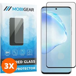 Mobigear Curved Samsung Galaxy S20 Verre trempé Protection d'écran - Compatible Coque - Noir (Lot de 3)