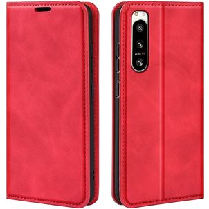 Mobigear Retro Slim Housse Sony Xperia 5 IV Etui Porte-Monnaie - Rouge