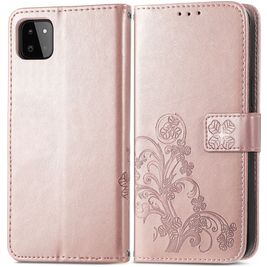 Mobigear Clover Housse Samsung Galaxy A22 5G Etui Porte-Monnaie - Rose doré