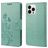 Mobigear Flowers Housse iPhone 14 Pro Etui Porte-Monnaie - Vert