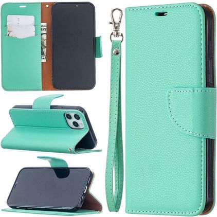 Mobigear Excellent Housse iPhone 12 Pro Etui Porte-Monnaie - Turquoise