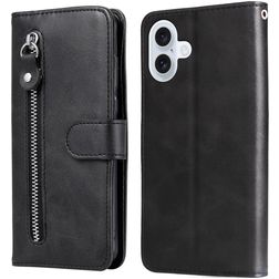 Mobigear Zipper Housse iPhone 17 Etui Porte-Monnaie - Noir