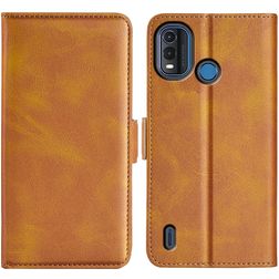 Mobigear Slim Magnet Housse Nokia G11 Plus Etui Porte-Monnaie - Cognac