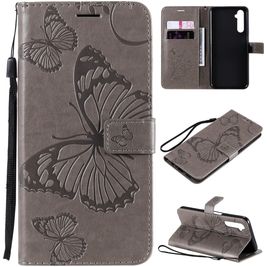 Mobigear Butterfly Housse Realme 6 Etui Porte-Monnaie - Gris