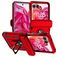 Mobigear Armor Ring Coque Motorola Razr 50 Coque arrière Rigide Anti-Chocs avec Anneau-Support - Rouge