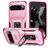 Mobigear Armor Ring Cam Slide Coque Google Pixel 9 Pro XL Coque arrière Rigide Anti-Chocs avec Anneau-Support et Protecteur Lentilles - Rose