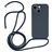 Mobigear Lanyard iPhone 15 Plus Coque avec cordon en Silicone - Dark Blue