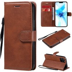 Mobigear Premium Housse iPhone 12 Etui Porte-Monnaie - Marron