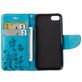 Mobigear Flowers Housse iPhone SE (2020) Etui Porte-Monnaie - Bleu